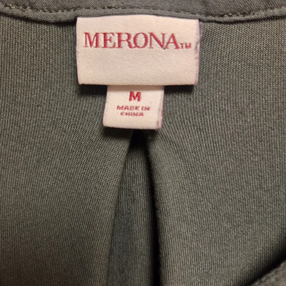 Merona Olive Green V-Neck Button-Front Tunic - Picture 2 of 4